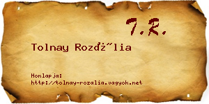 Tolnay Rozália névjegykártya